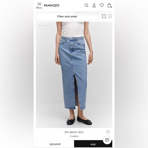 Mango Denim Maxi Skirt - Picture 1 of 8